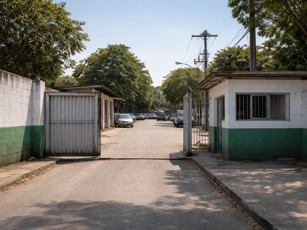 Entrance of an official vehicle impound facility in Rio de Janeiro, symbolizing Patio Legal RJ inspection and process.