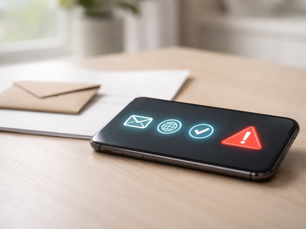 Close-up of a smartphone showing coupon source icons and a subtle warning cue about third-party sites
